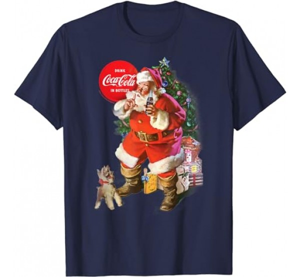 Coca Cola Christmas Santa Claus Puppy T-Shirt Coca Cola Christmas Santa Claus Puppy T-Shirt